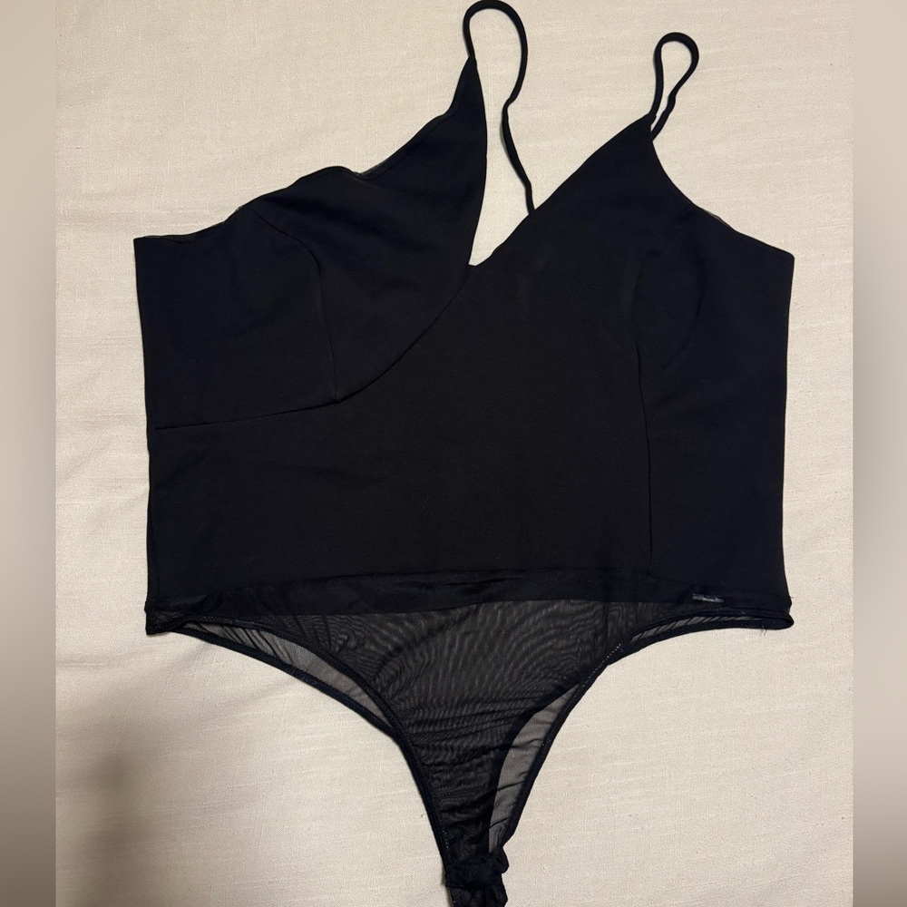 NWT Elegant Black V-Neck Bodysuit